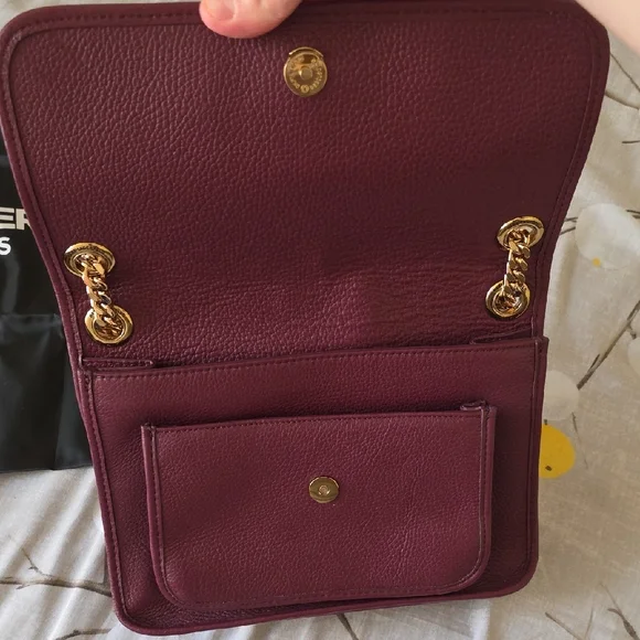 Karl Lagerfeld Plum Shoulder Bag with Gold Chain - Picture 5 of 16